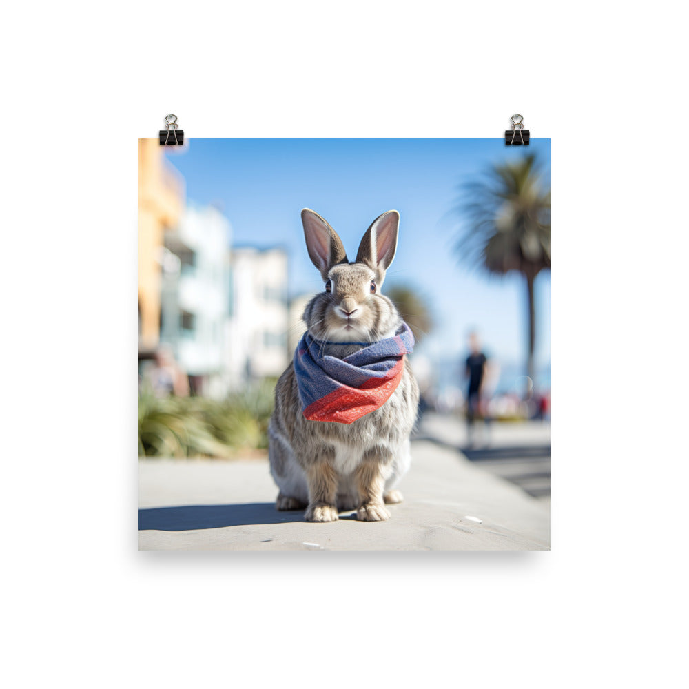 Californian Bunny with a Stylish Pose Photo paper poster - PosterfyAI.com