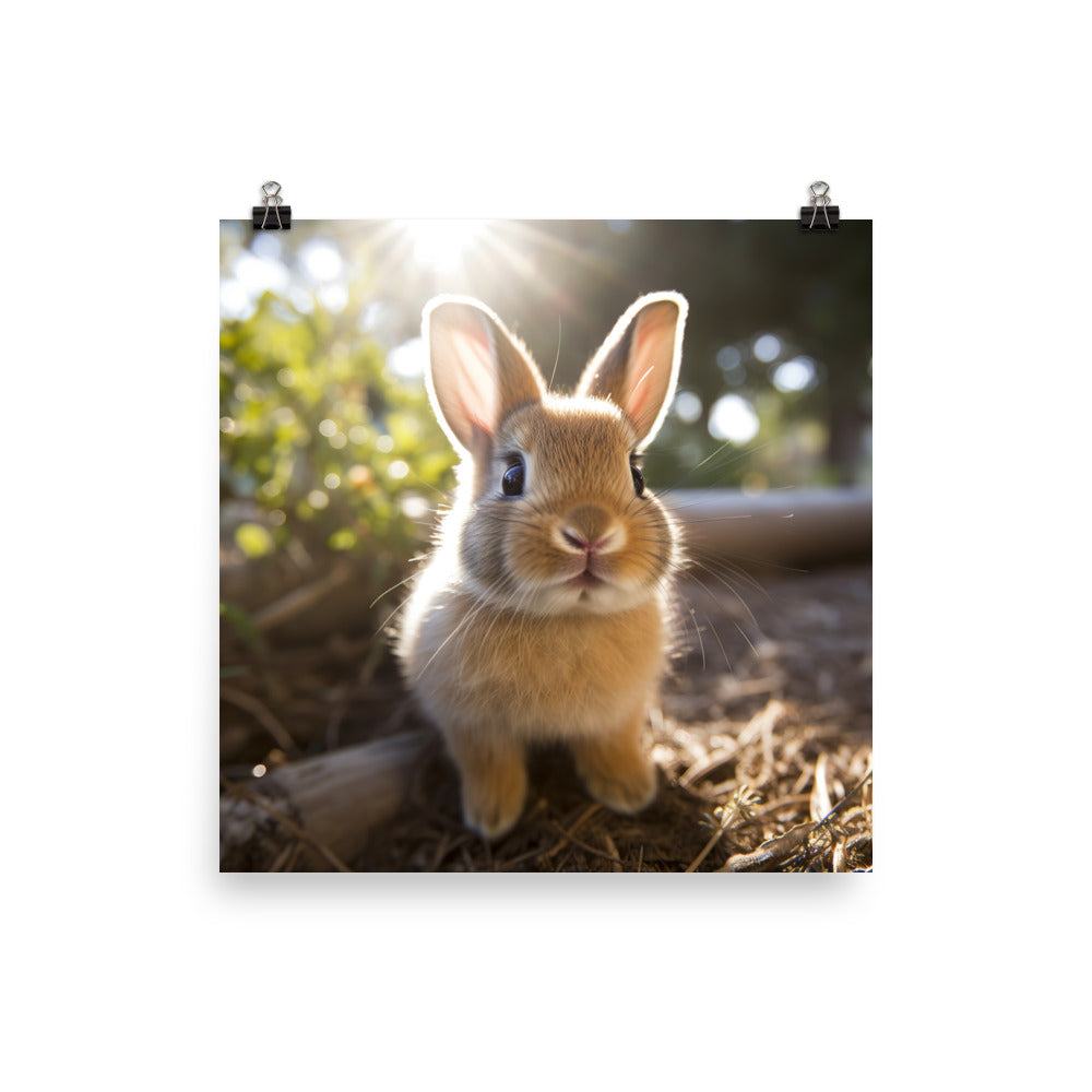 Adorable Californian Bunny Photo paper poster - PosterfyAI.com