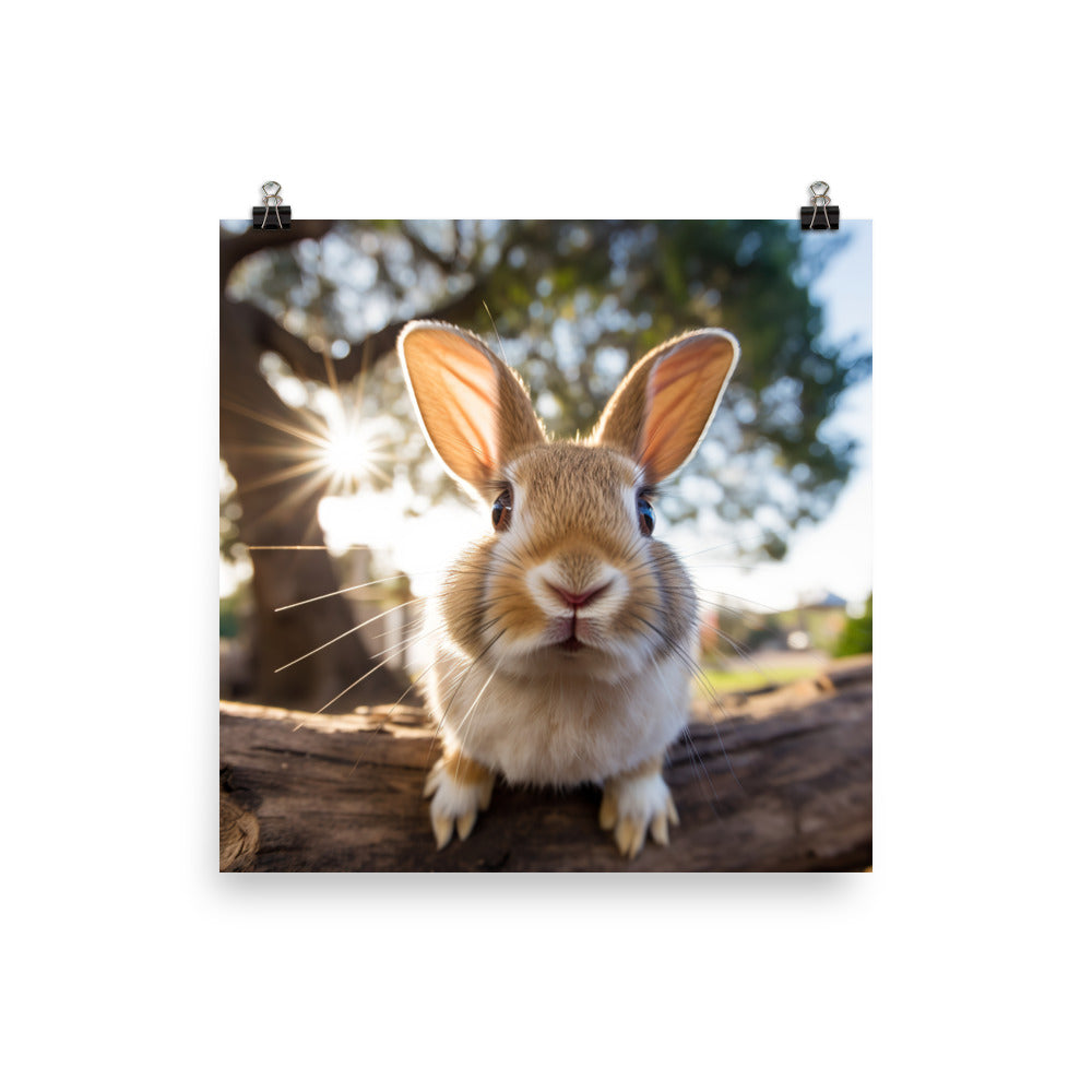 Adorable Californian Bunny Photo paper poster - PosterfyAI.com
