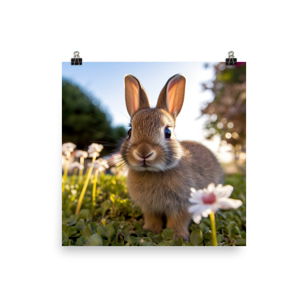 Adorable Californian Bunny Photo paper poster - PosterfyAI.com