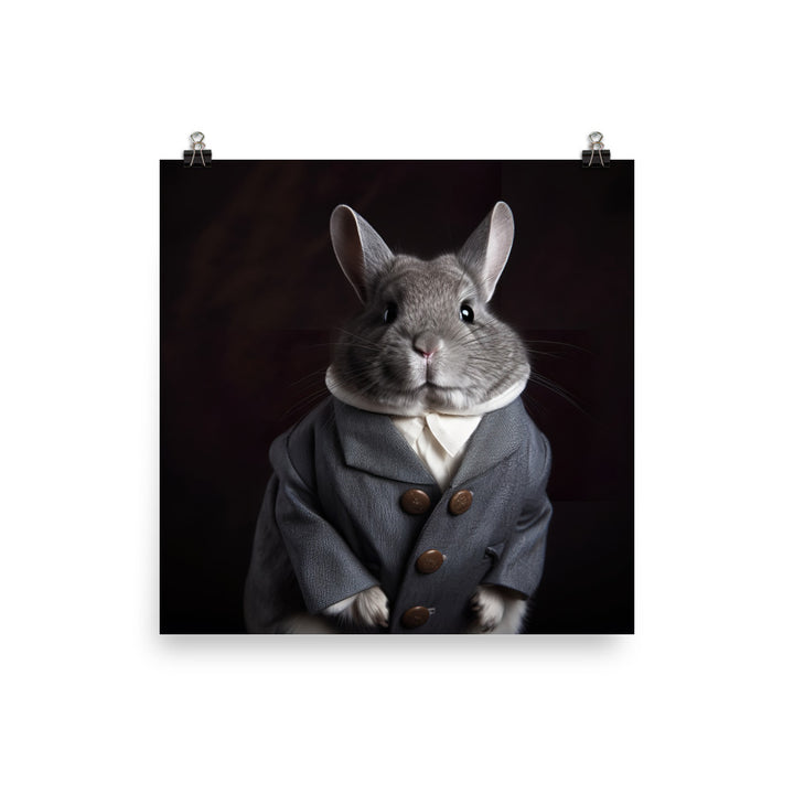 Chinchilla Bunny with a Stylish Pose Photo paper poster - PosterfyAI.com