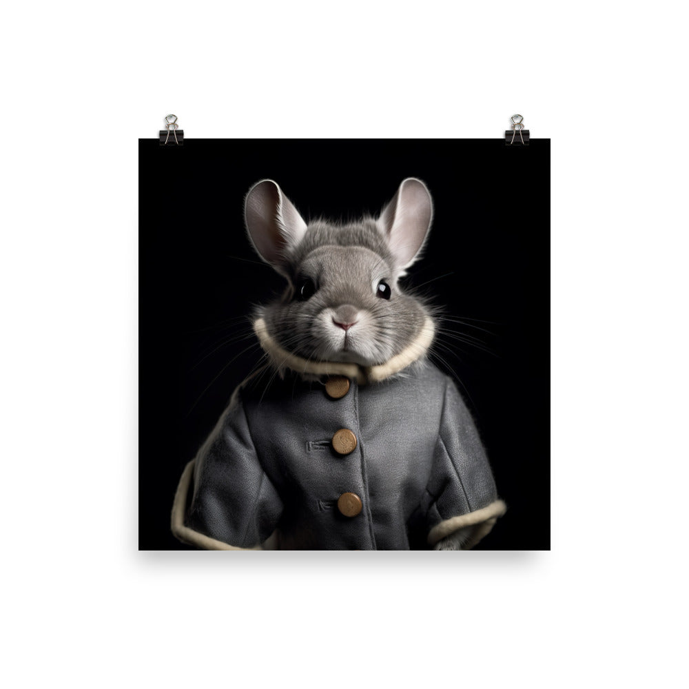 Chinchilla Bunny with a Stylish Pose Photo paper poster - PosterfyAI.com