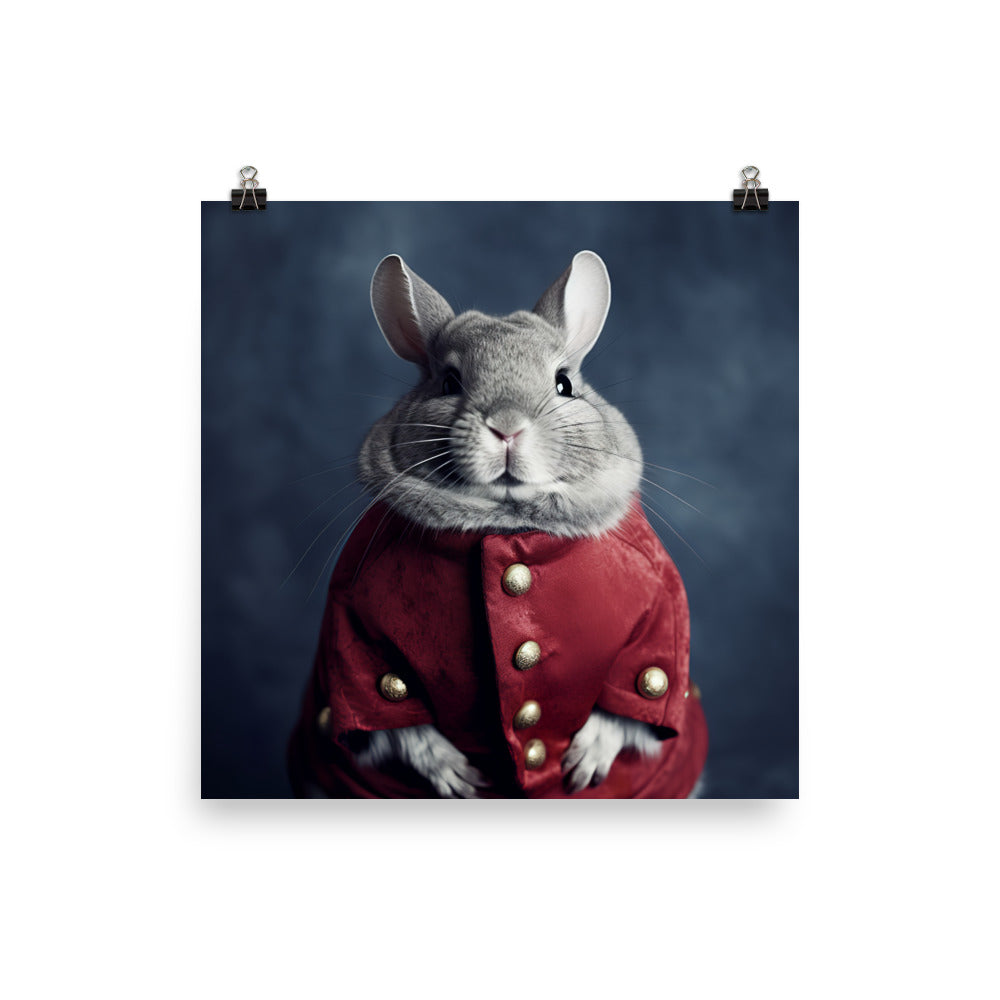 Chinchilla Bunny with a Stylish Pose Photo paper poster - PosterfyAI.com