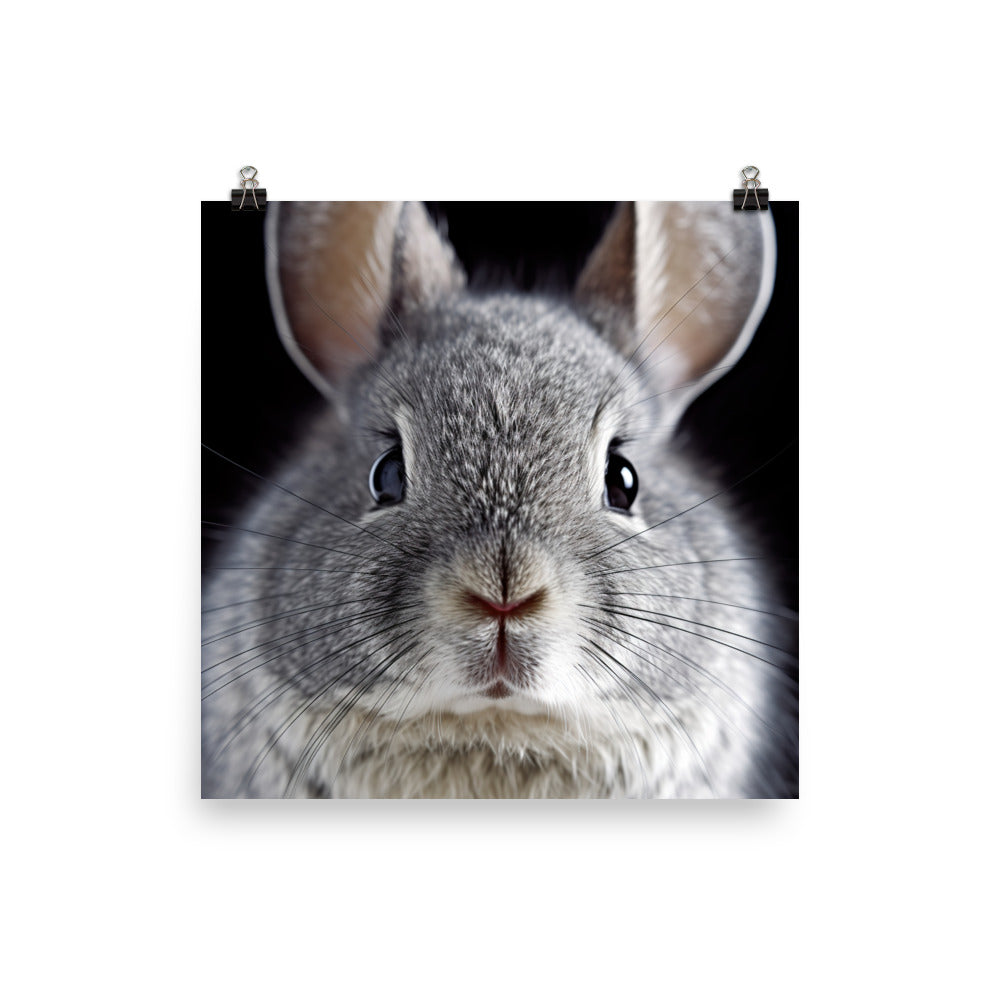 Charming Chinchilla Bunny Photo paper poster - PosterfyAI.com