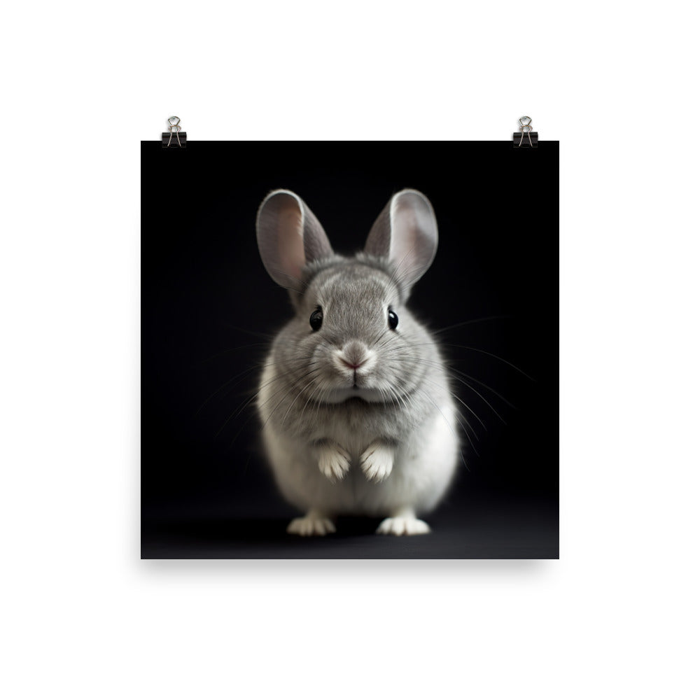 Adorable Chinchilla Bunny Photo paper poster - PosterfyAI.com