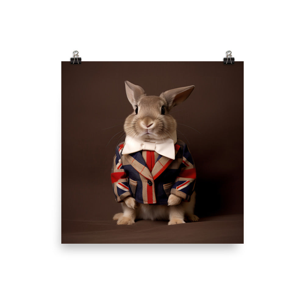 Britannia Petite Bunny with a Stylish Pose Photo paper poster - PosterfyAI.com