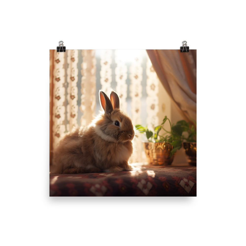 Britannia Petite Bunny in a Cozy Setting Photo paper poster - PosterfyAI.com