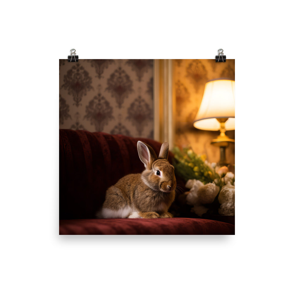 Britannia Petite Bunny in a Cozy Setting Photo paper poster - PosterfyAI.com