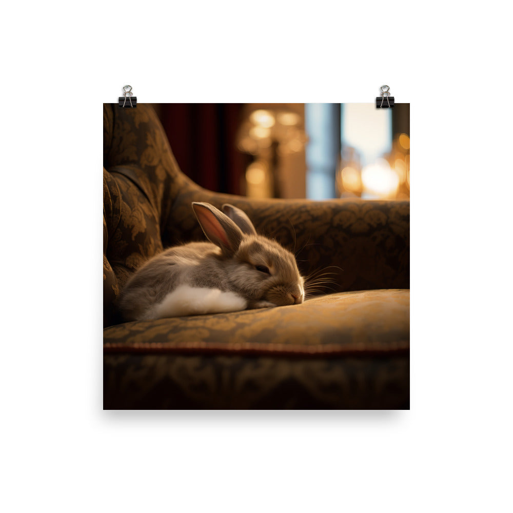 Britannia Petite Bunny in a Cozy Setting Photo paper poster - PosterfyAI.com