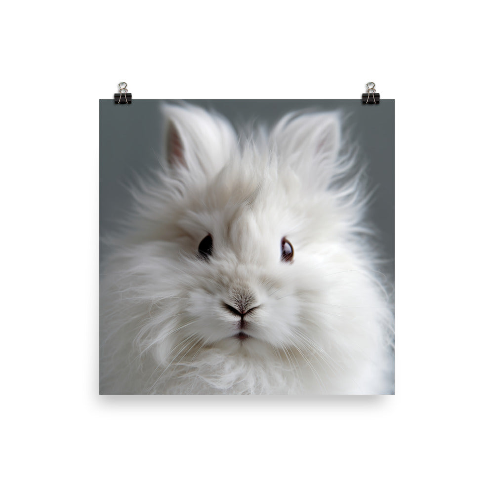Fluffy Angora Bunny Photo paper poster - PosterfyAI.com