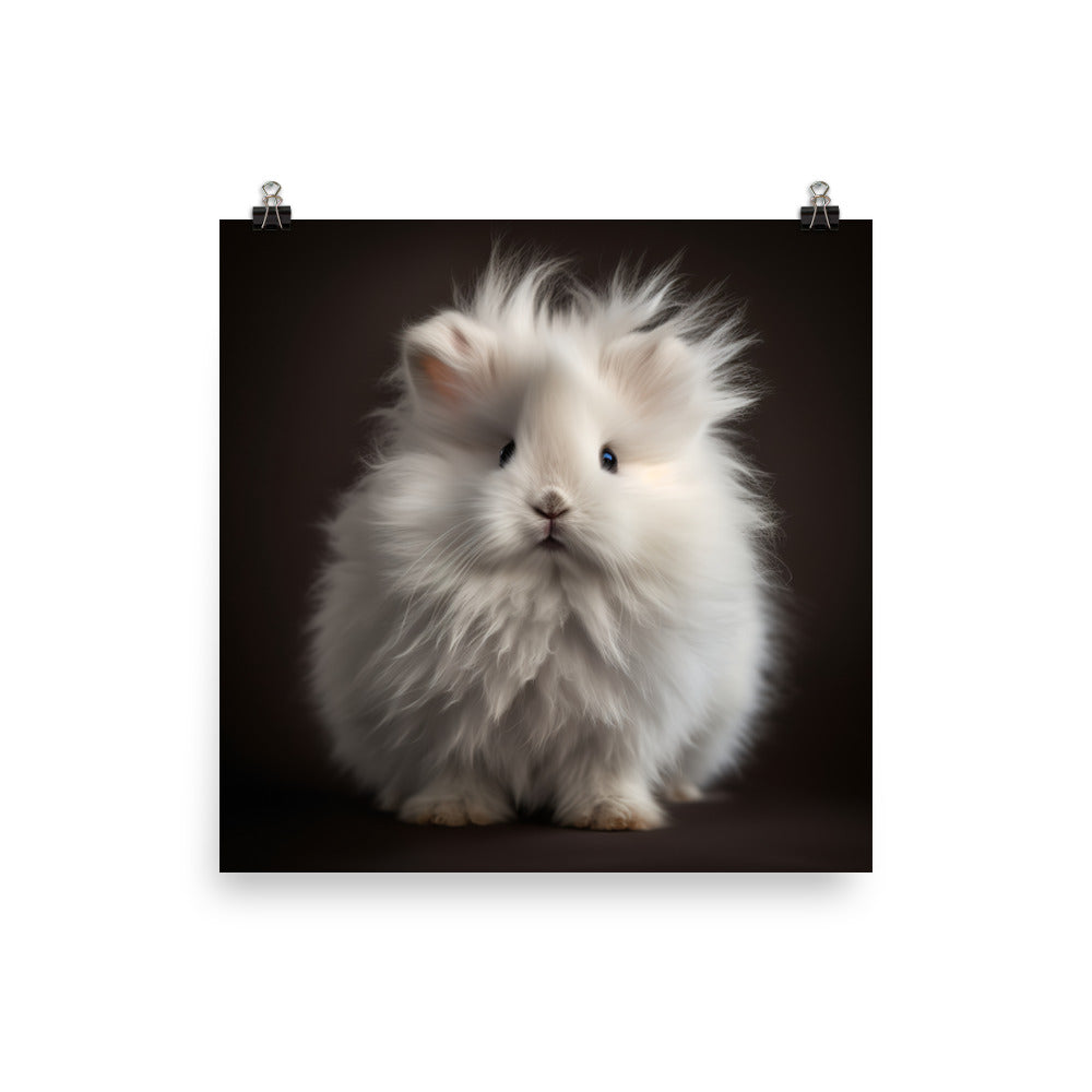 Fluffy Angora Bunny Photo paper poster - PosterfyAI.com