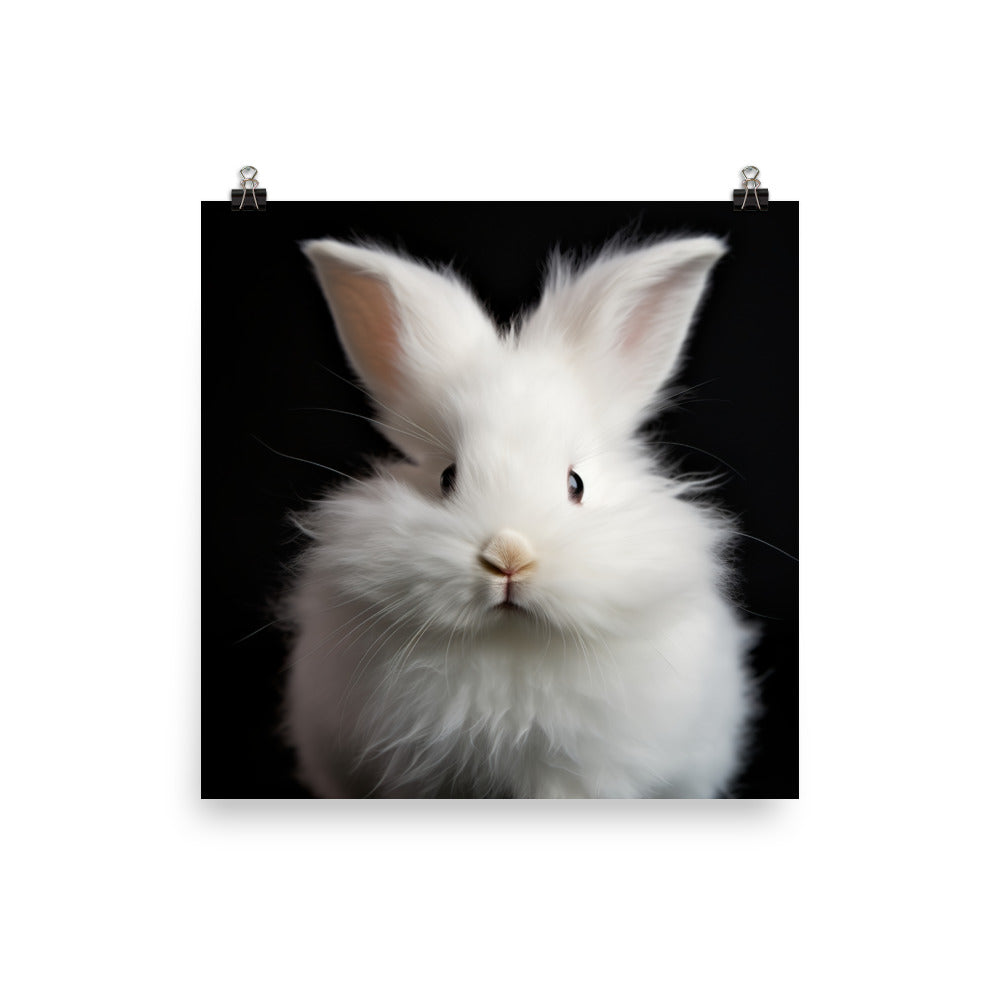 Fluffy Angora Bunny Photo paper poster - PosterfyAI.com