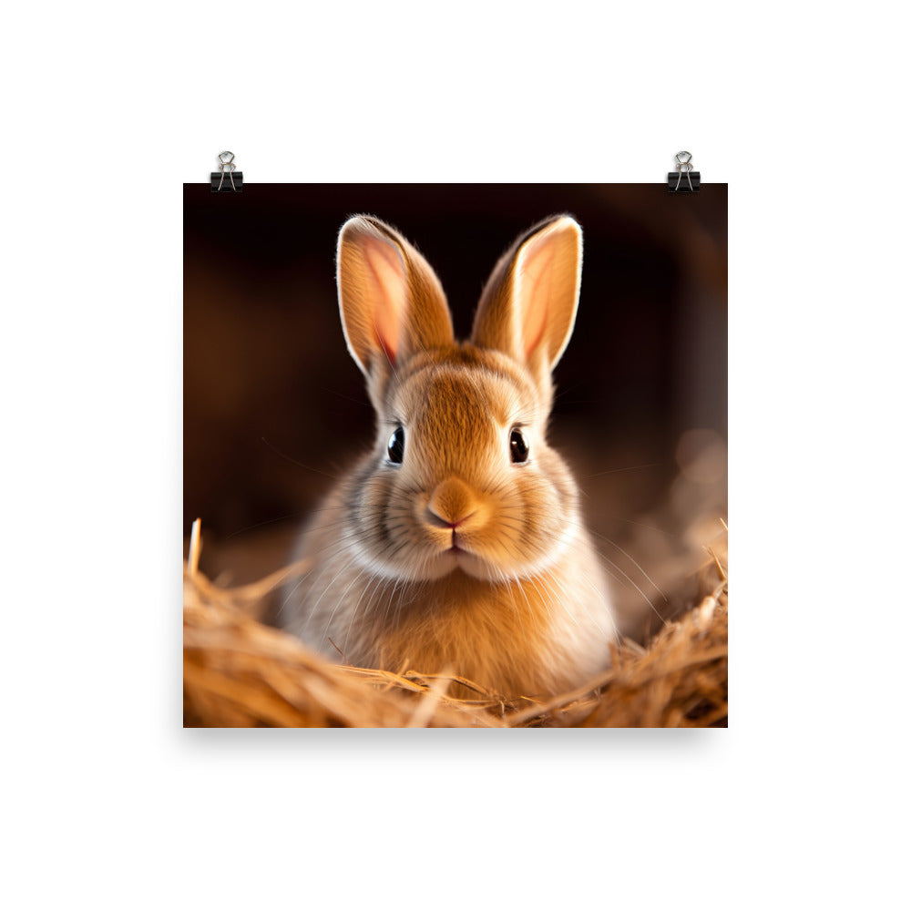 Adorable American Bunny Photo paper poster - PosterfyAI.com