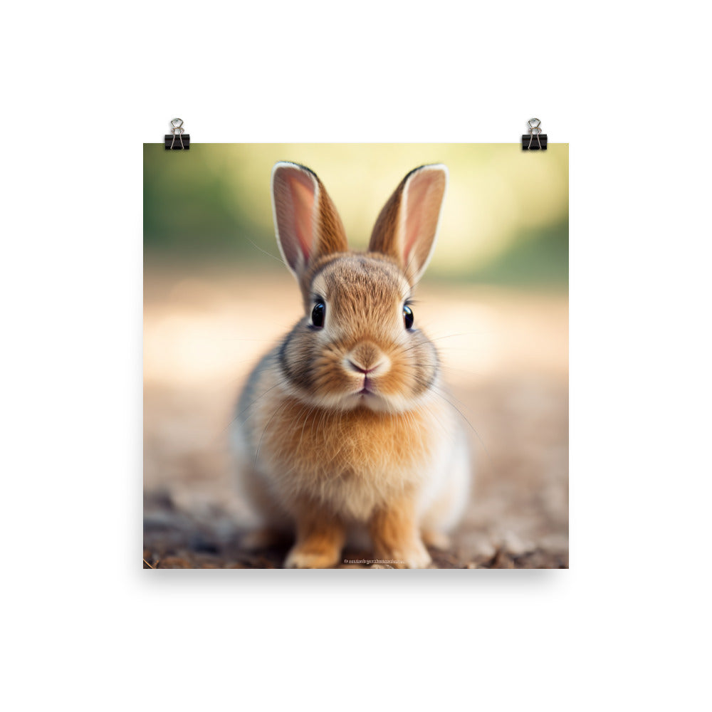 Adorable American Bunny Photo paper poster - PosterfyAI.com