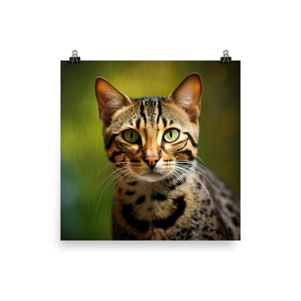 Wild Beauty of Ocicat Cat Photo paper poster - PosterfyAI.com