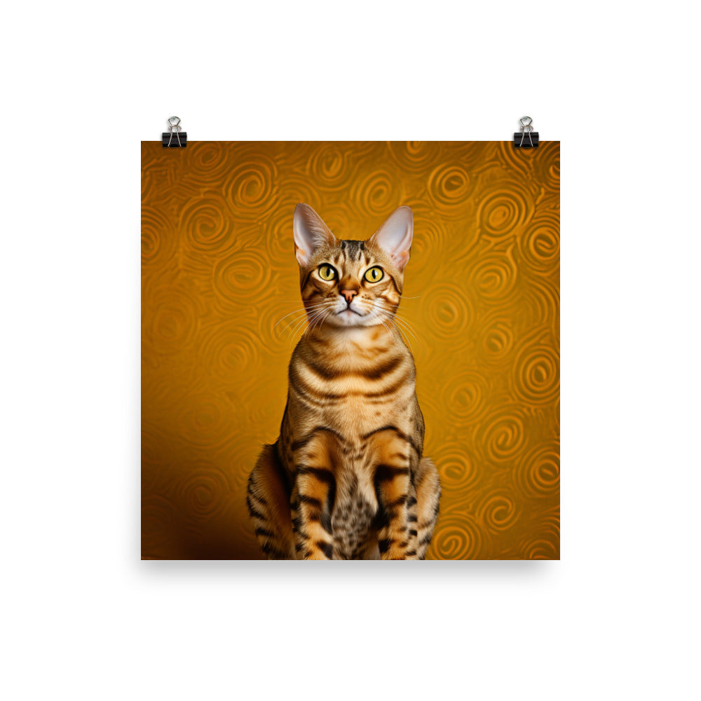 Majestic Beauty of Ocicat Cat Photo paper poster - PosterfyAI.com