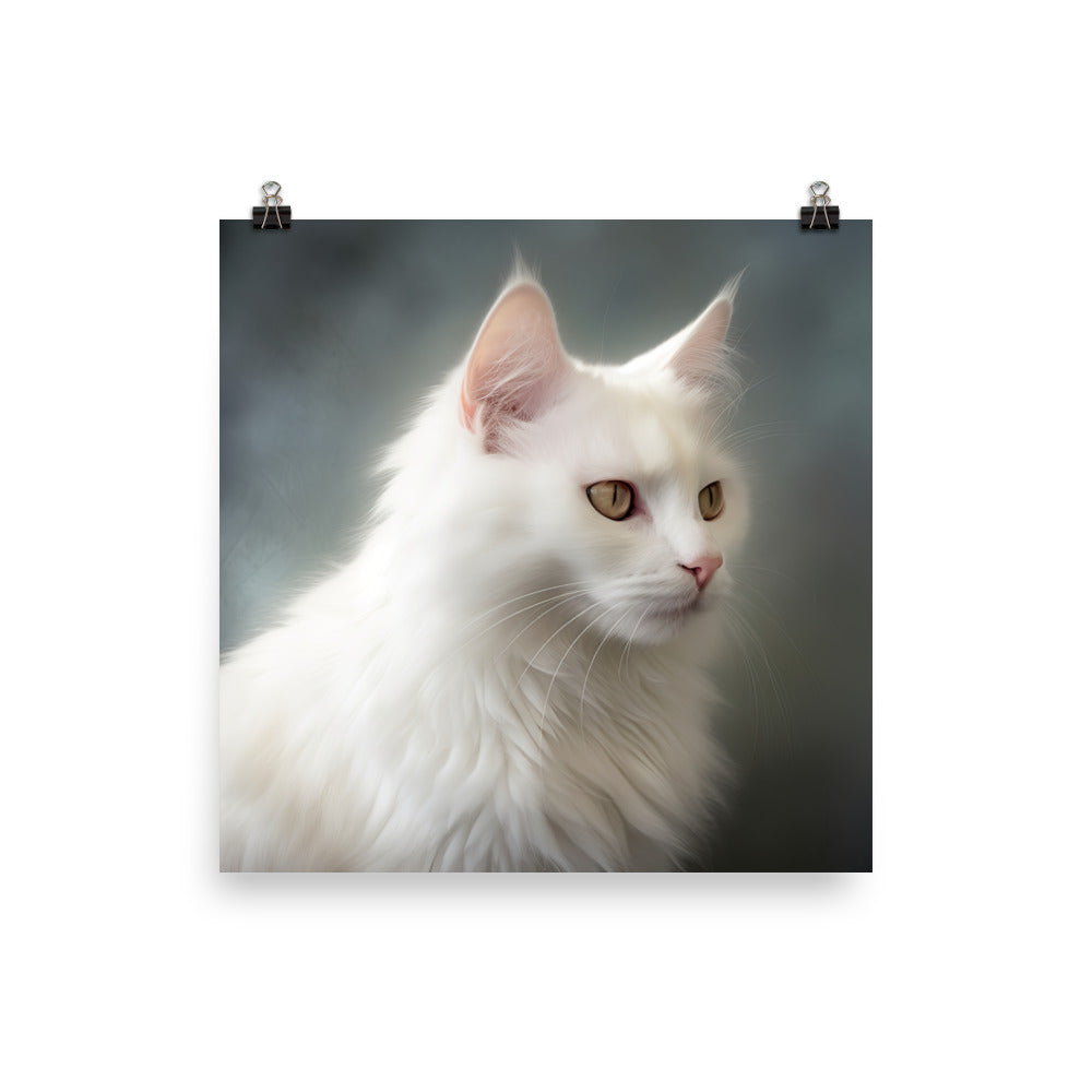 Turkish Angora Cat Photo paper poster - PosterfyAI.com