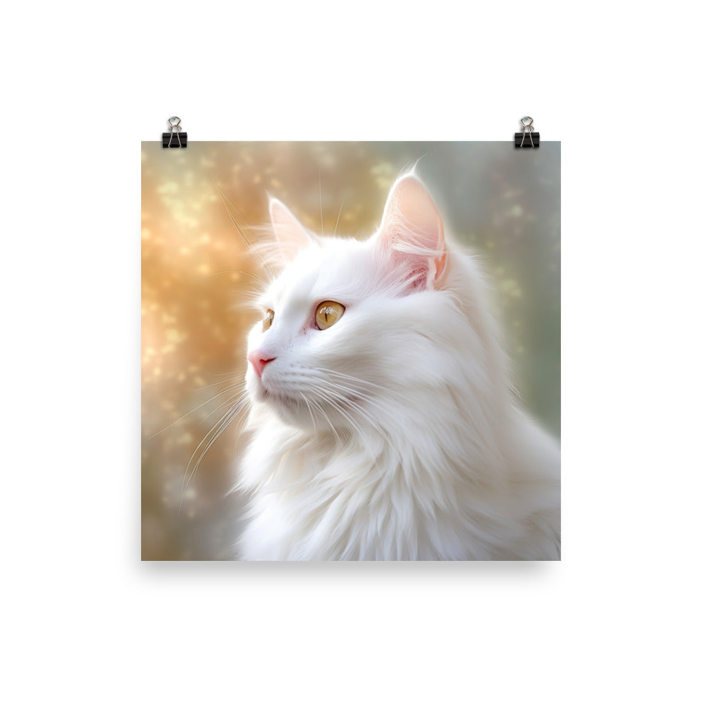 Turkish Angora Cat Photo paper poster - PosterfyAI.com