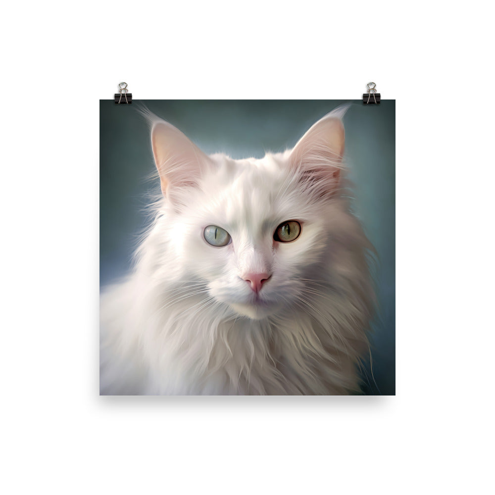 Turkish Angora Cat Photo paper poster - PosterfyAI.com