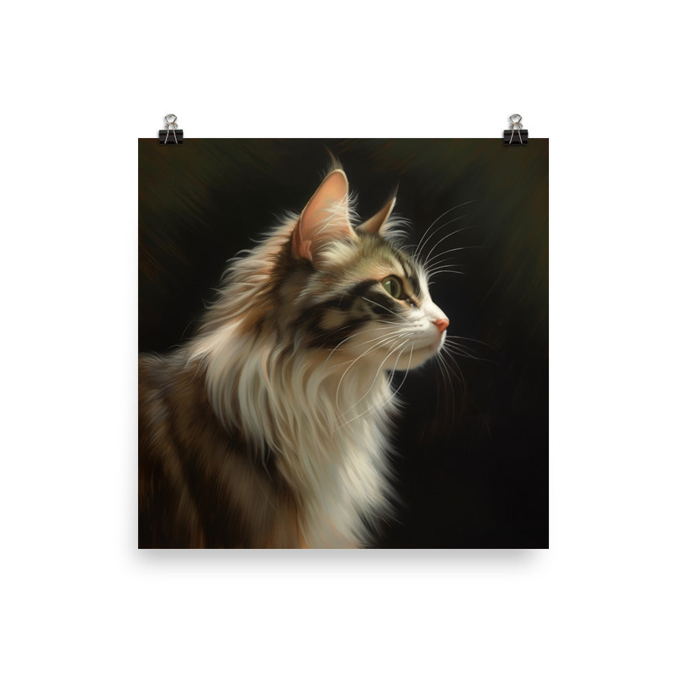 Norwegian Forest Cat Photo paper poster - PosterfyAI.com