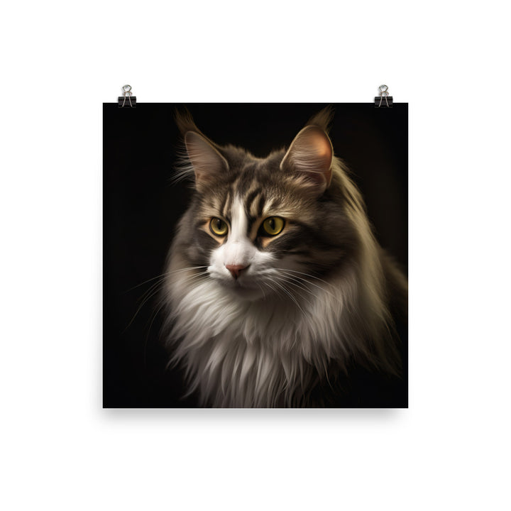 Norwegian Forest Cat Photo paper poster - PosterfyAI.com