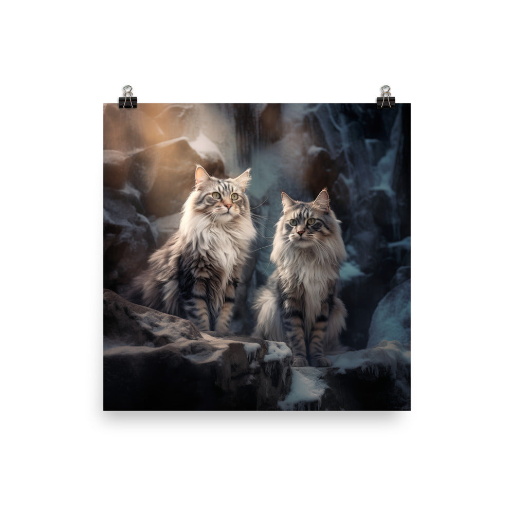 Norwegian Forest Cat Photo paper poster - PosterfyAI.com