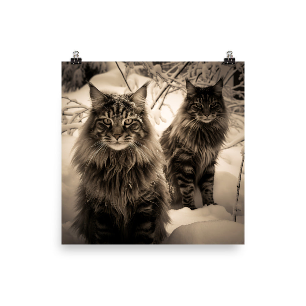 Norwegian Forest Cat Photo paper poster - PosterfyAI.com