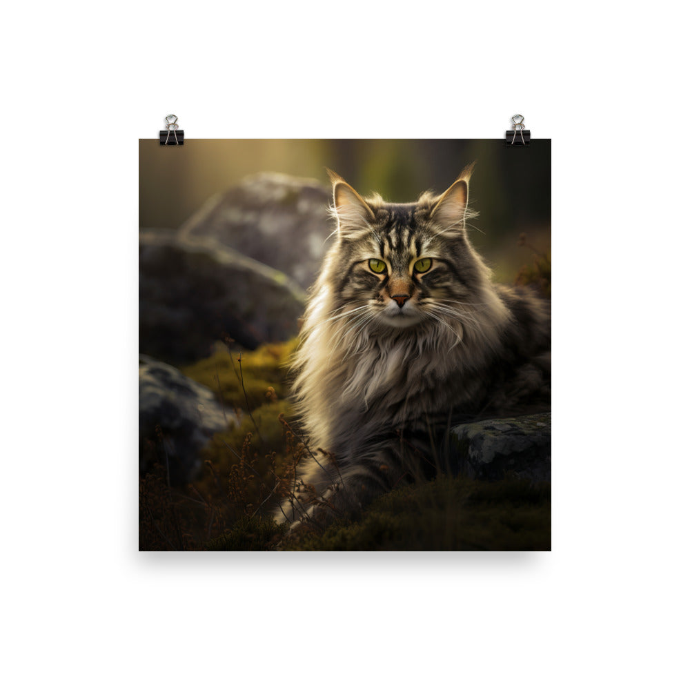 Norwegian Forest Cat Photo paper poster - PosterfyAI.com