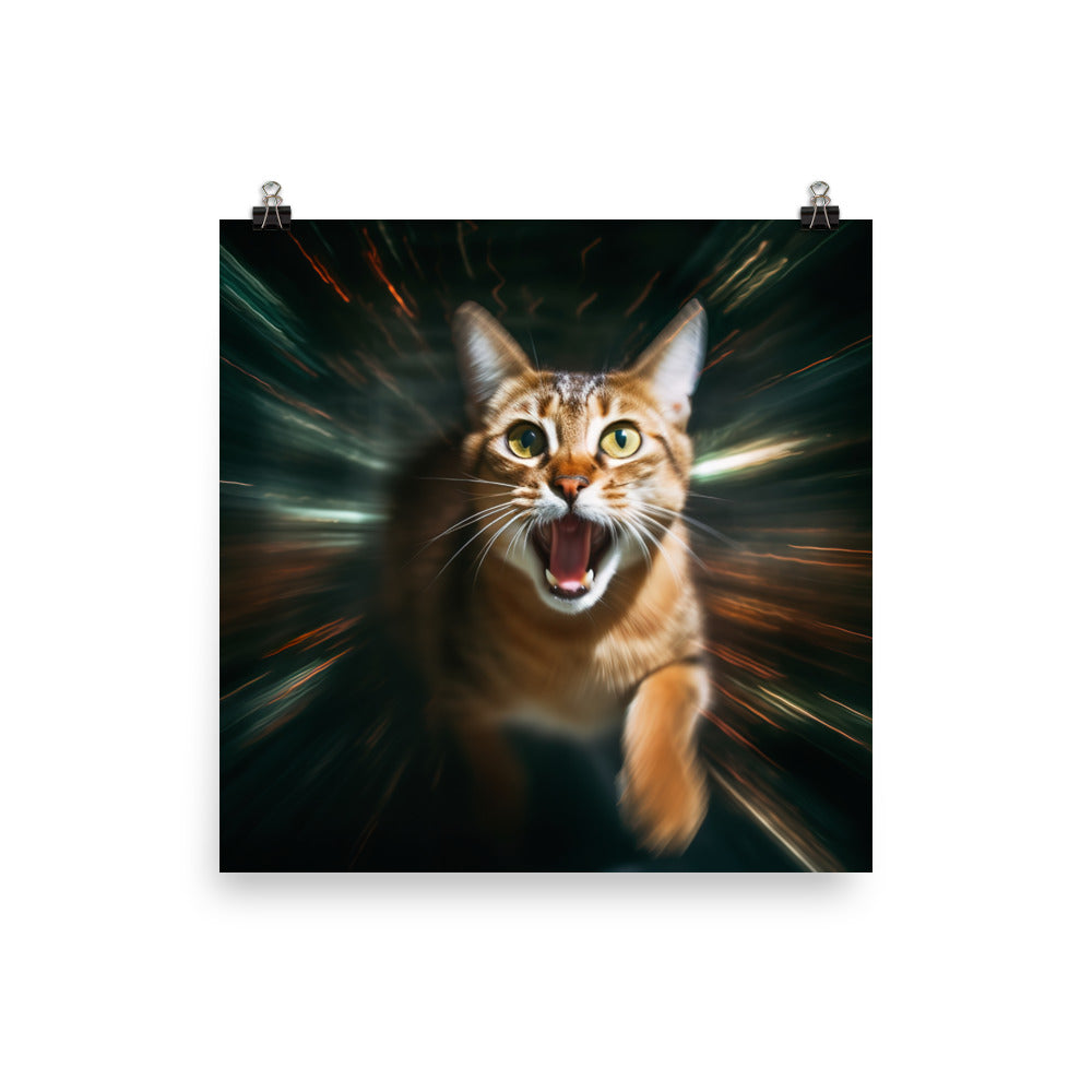 Abyssinian Cat Photo paper poster - PosterfyAI.com