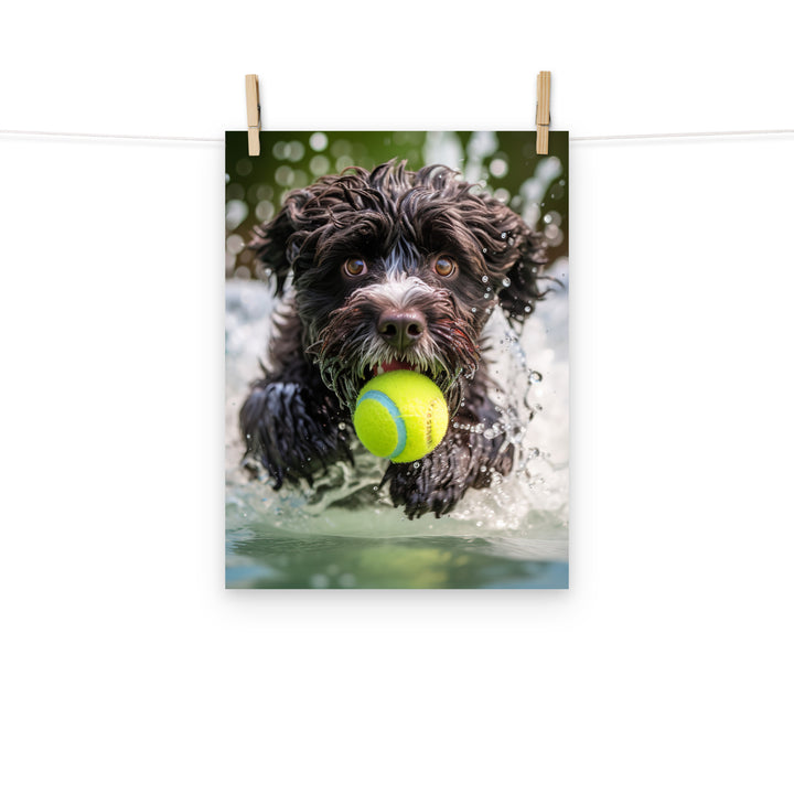 Portuguese Water Dog Photo paper poster - PosterfyAI.com
