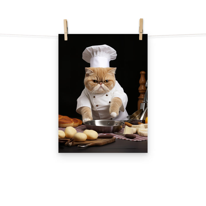 Exotic Shorthair Chef Photo paper poster - PosterfyAI.com