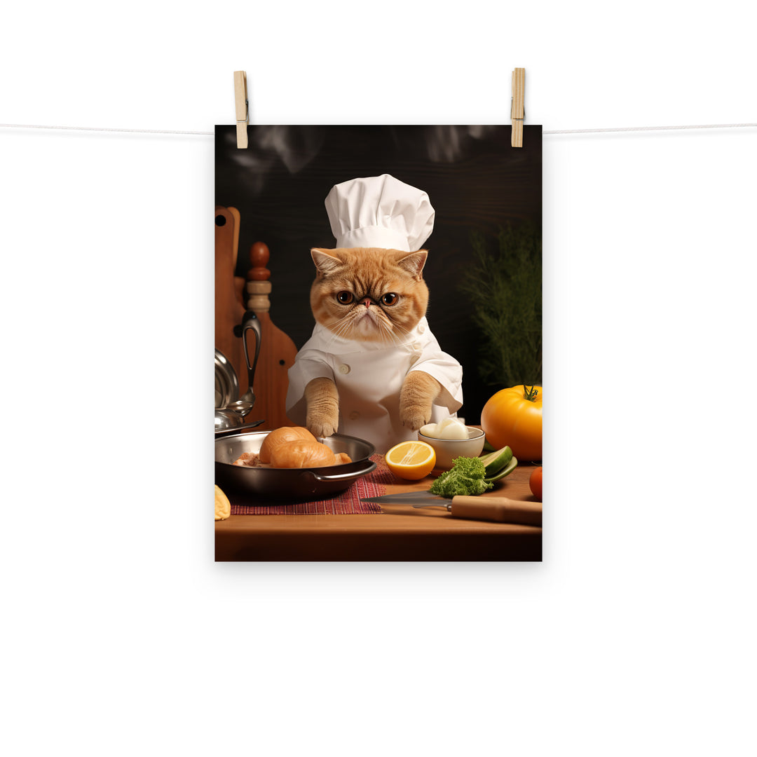 Exotic Shorthair Chef Photo paper poster - PosterfyAI.com