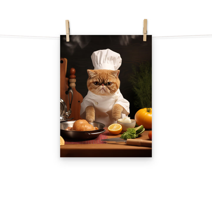 Exotic Shorthair Chef Photo paper poster - PosterfyAI.com
