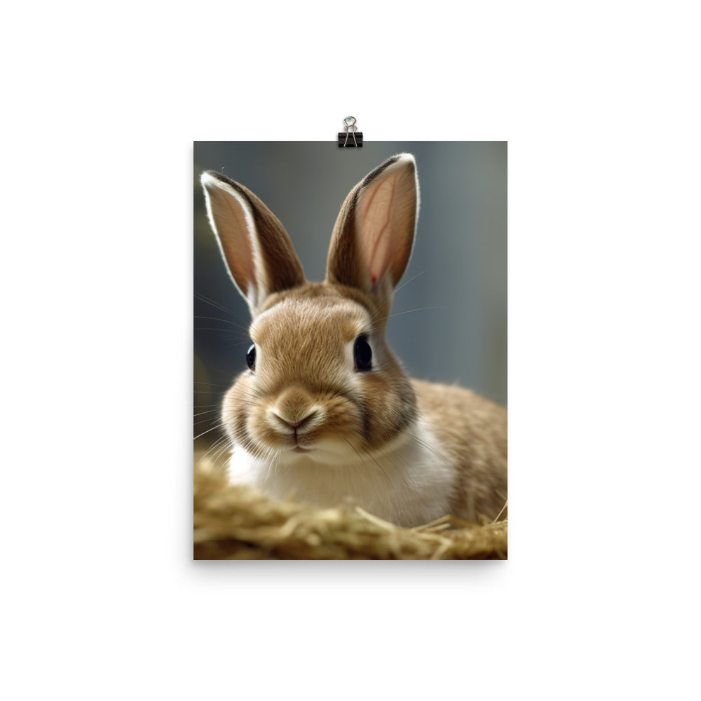 Mini Rex Bunny Photo paper poster - PosterfyAI.com