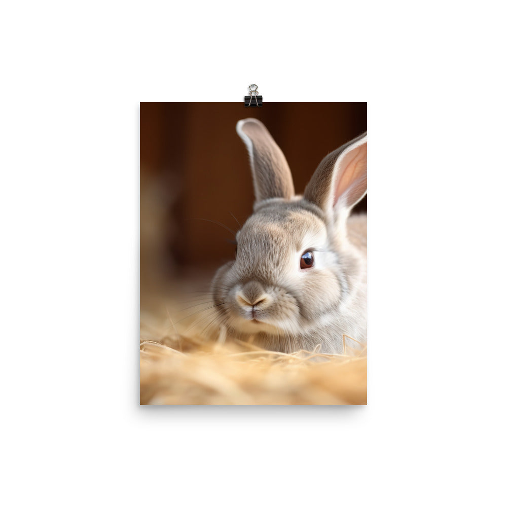 Mini Rex Bunny Photo paper poster - PosterfyAI.com
