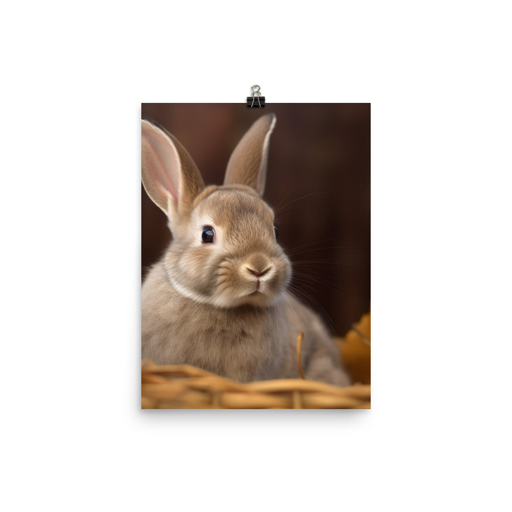 Mini Rex Bunny Photo paper poster - PosterfyAI.com