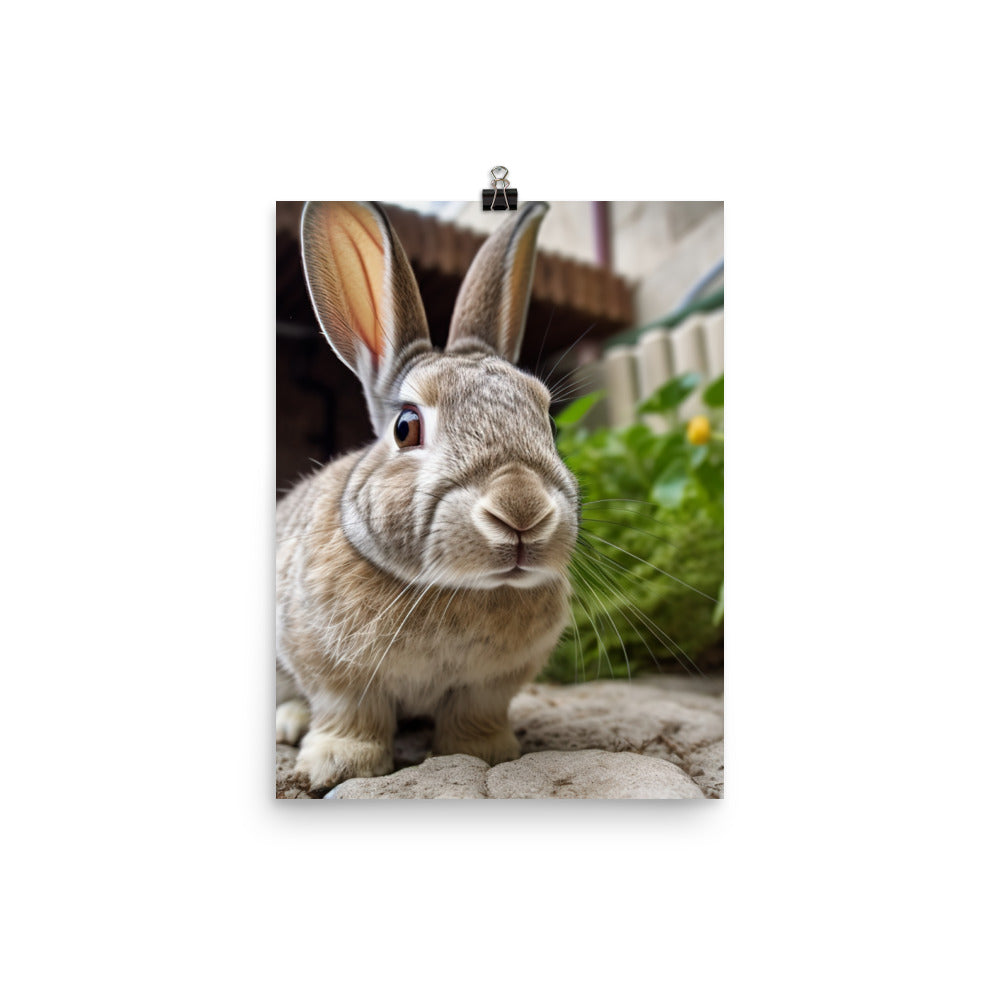 Mini Rex Bunny Photo paper poster - PosterfyAI.com