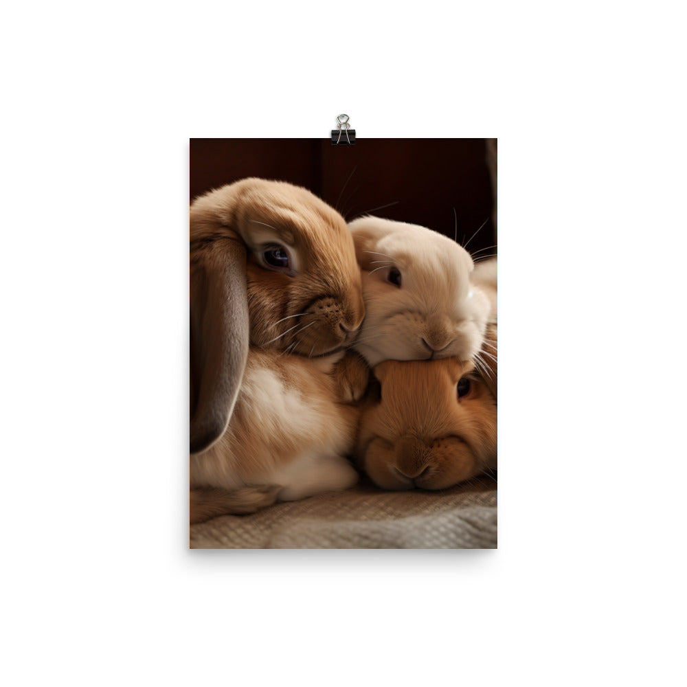 French Lop Family Time Photo paper poster - PosterfyAI.com