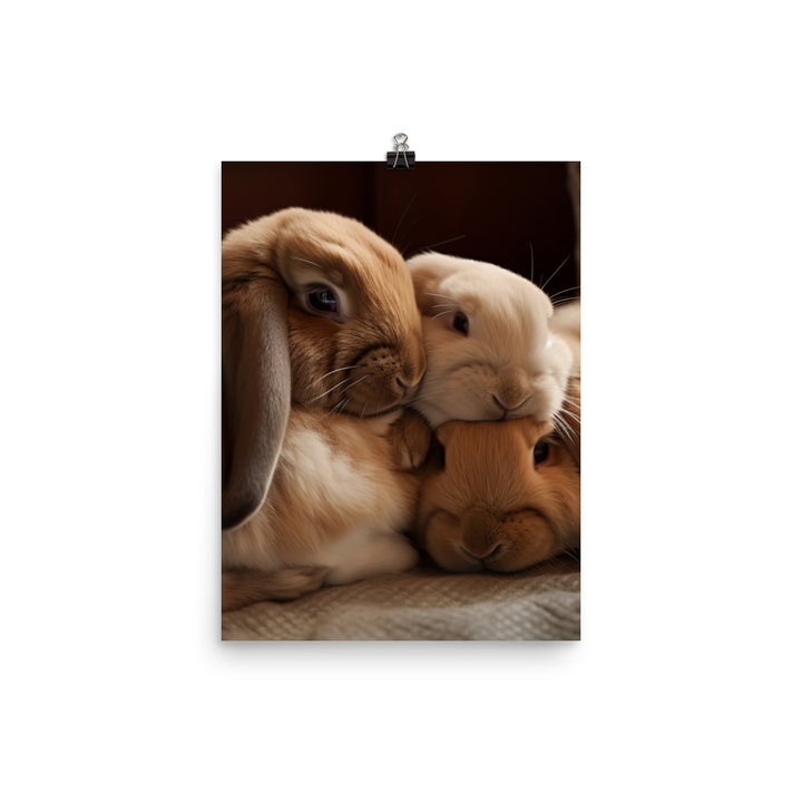 French Lop Family Time Photo paper poster - PosterfyAI.com