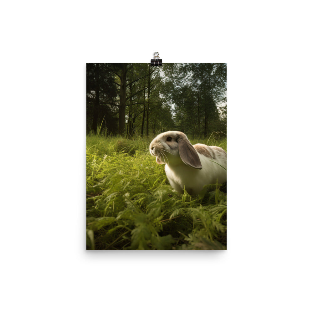 English Lop in Nature Photo paper poster - PosterfyAI.com