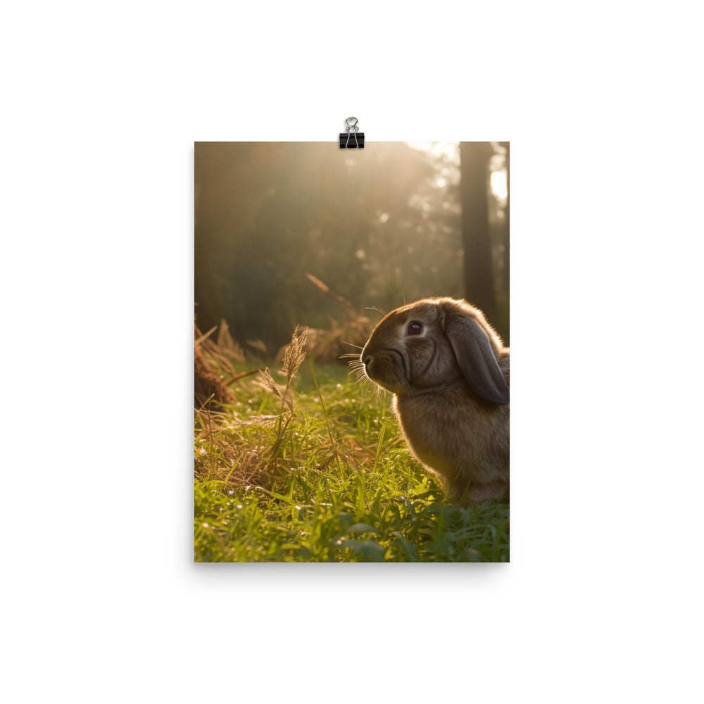 English Lop in Nature Photo paper poster - PosterfyAI.com