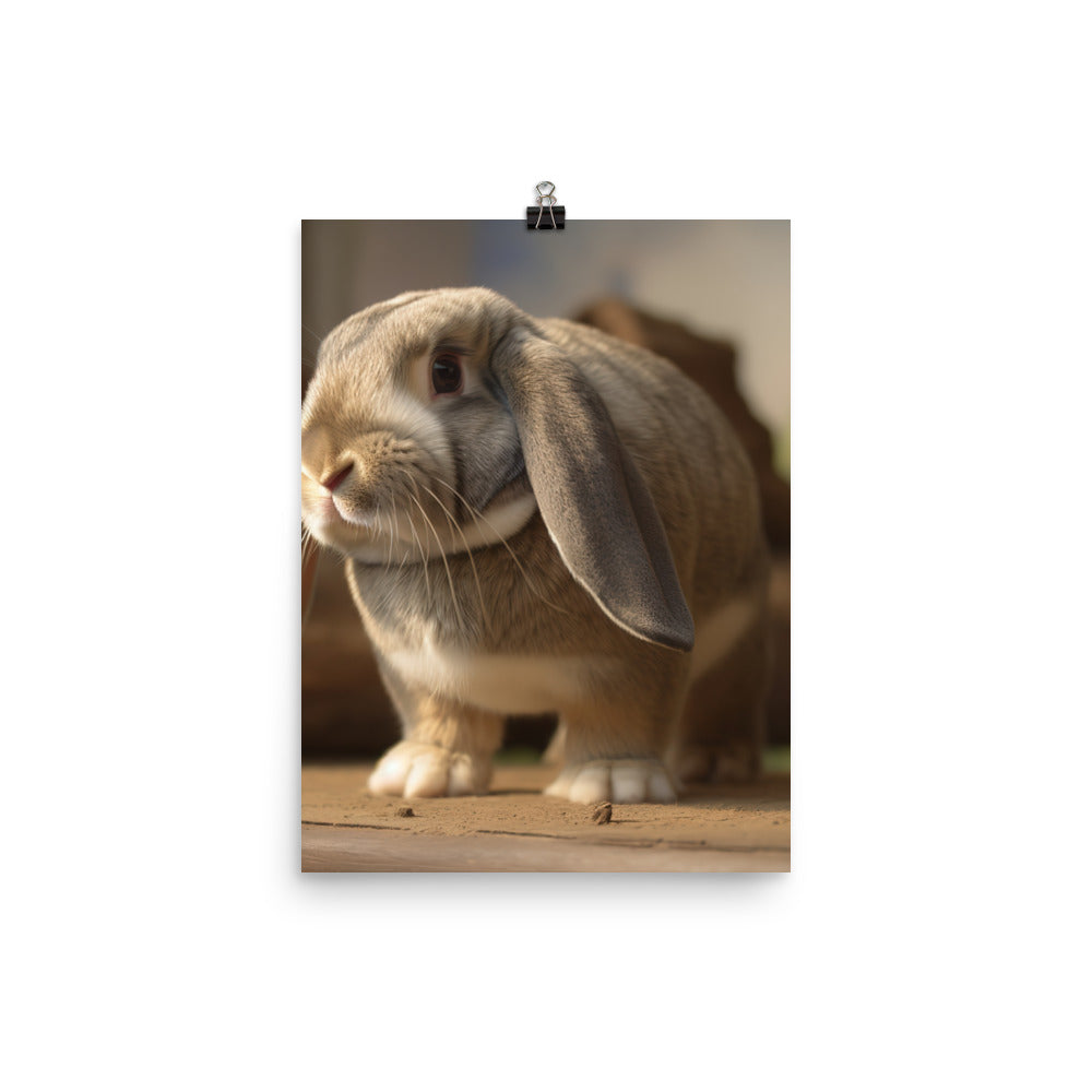 Adventurous English Lop Photo paper poster - PosterfyAI.com
