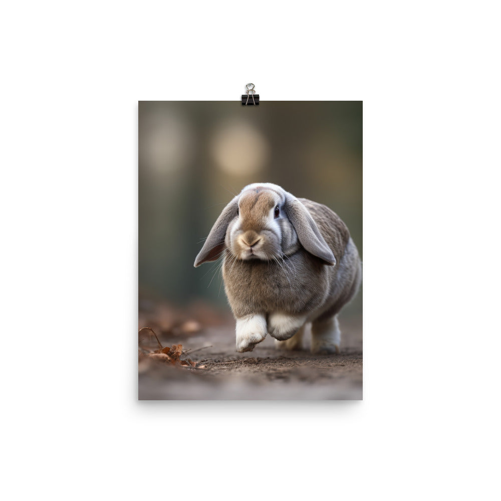 Adventurous English Lop Photo paper poster - PosterfyAI.com