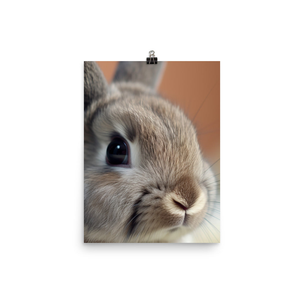 Netherland Dwarf Portrait Photo paper poster - PosterfyAI.com