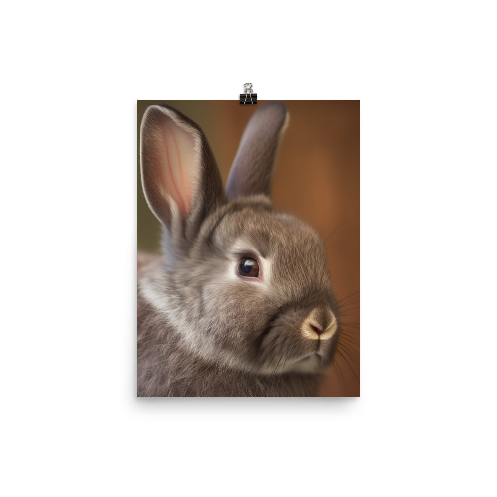 Netherland Dwarf Portrait Photo paper poster - PosterfyAI.com
