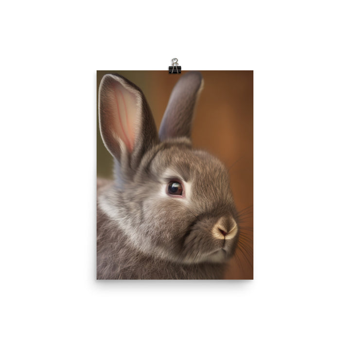 Netherland Dwarf Portrait Photo paper poster - PosterfyAI.com