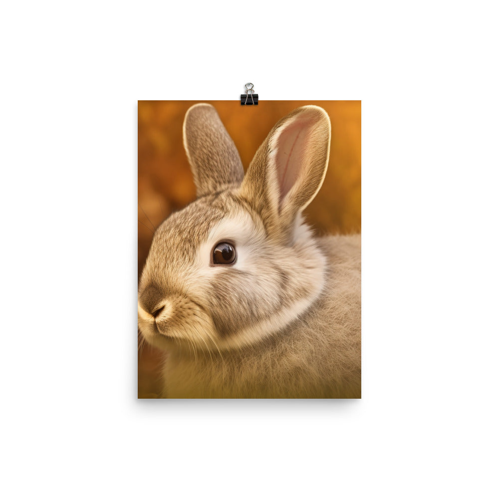 Netherland Dwarf Portrait Photo paper poster - PosterfyAI.com