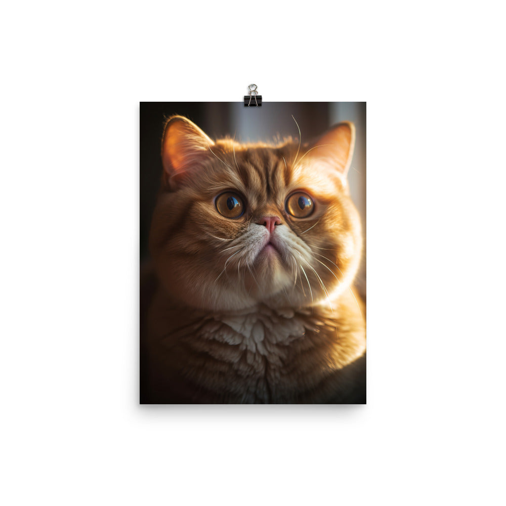 Exotic Shorthair Cat with Big Round Eyes Photo paper poster - PosterfyAI.com