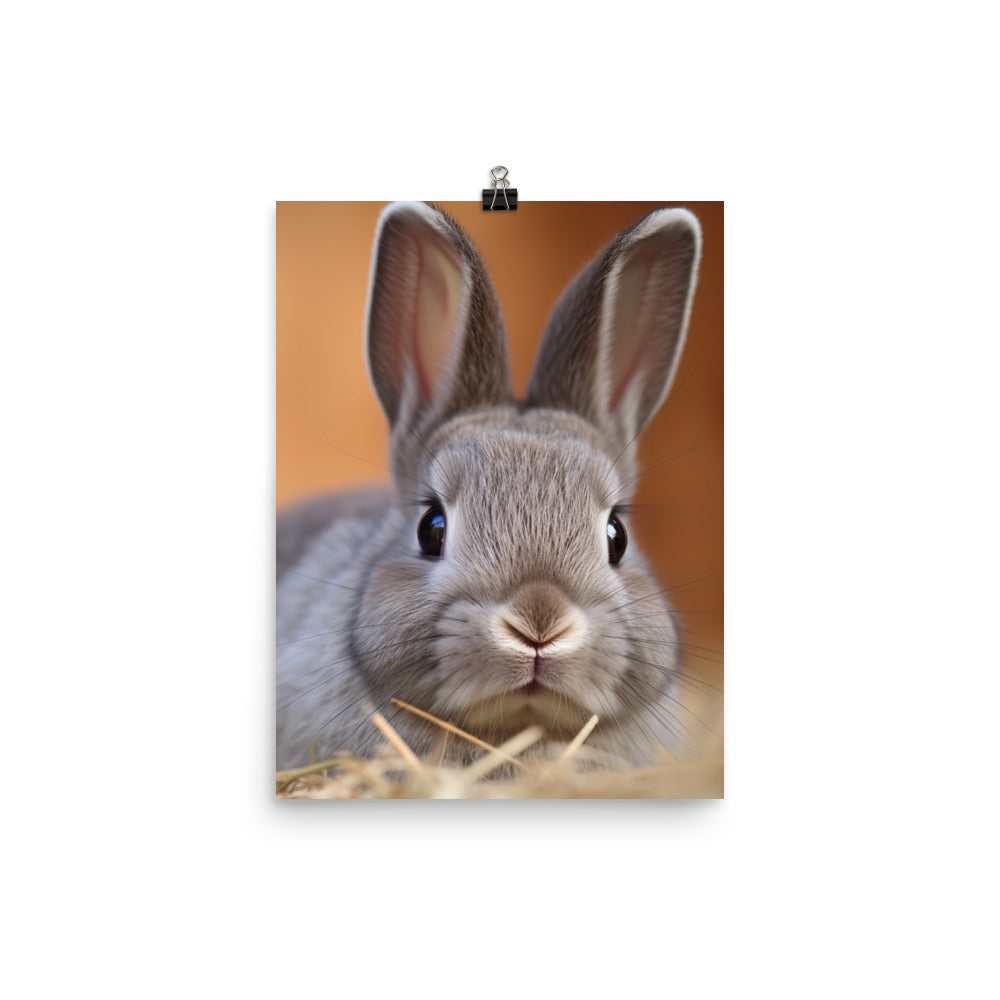 Netherland Dwarf Bunny Photo paper poster - PosterfyAI.com