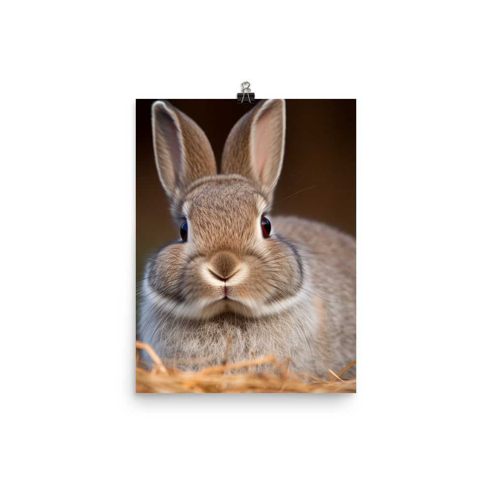 Netherland Dwarf Bunny Photo paper poster - PosterfyAI.com